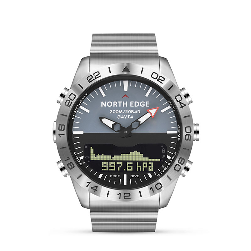 Waterproof Diving Watch - Herren Analog-Digital-Taucheruhr 200M Wasserdicht Edelstahl Sportuhr
