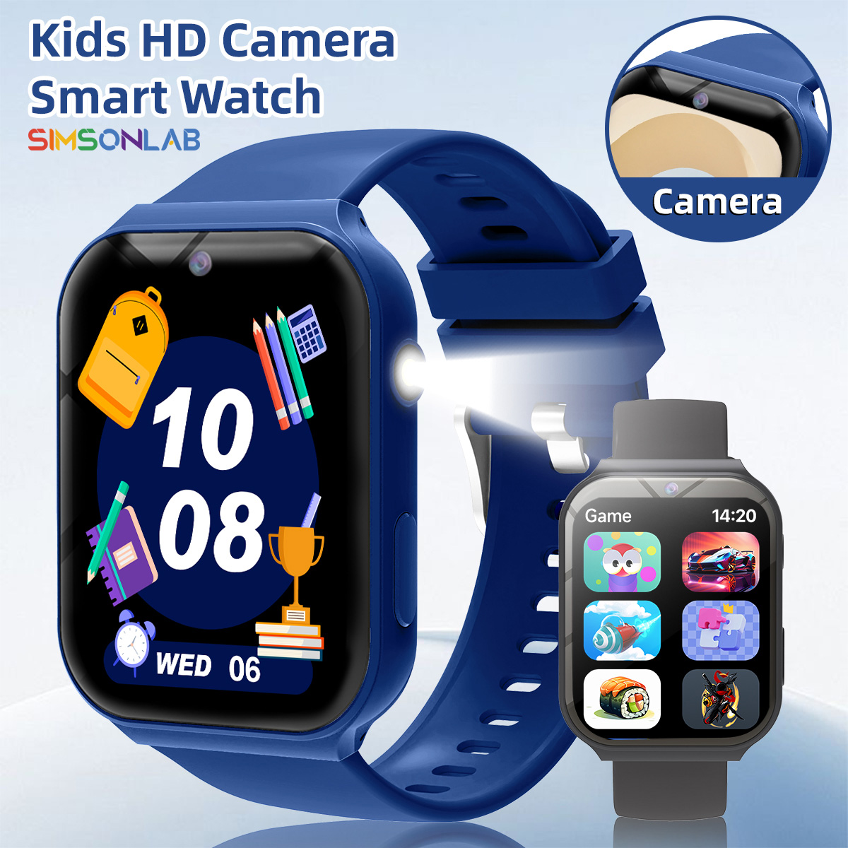 Smartwatch Watches For Boys - Lernpartner für Kinder HD-Kamera Taschenlampe Multi-Spiele