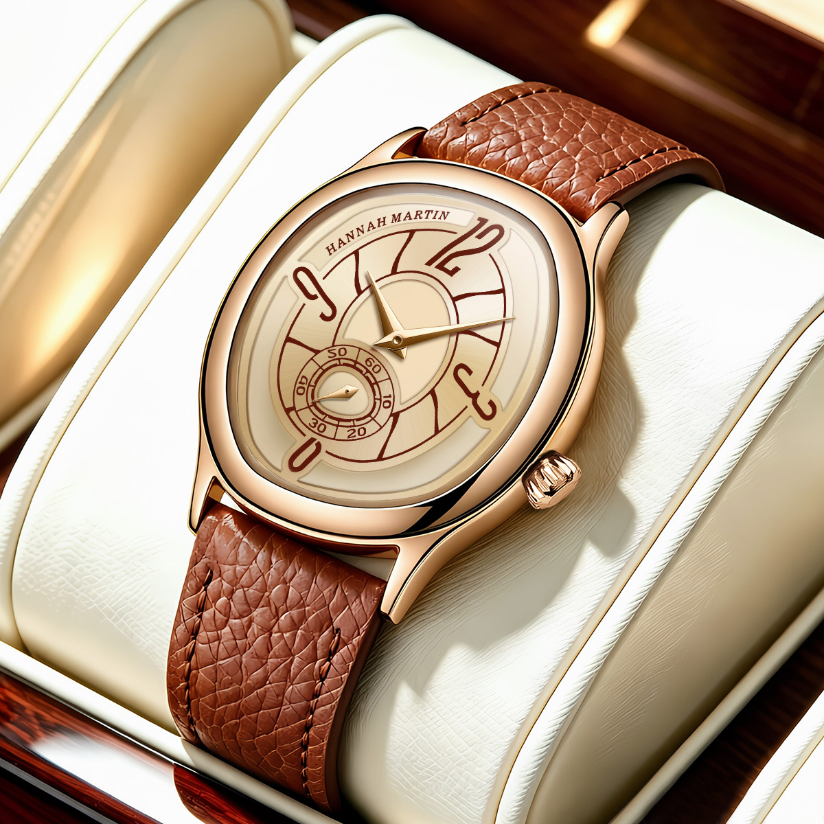 Anti-Magnetic Watch - HANNAH MARTIN Uhr, modisches Leder, 40