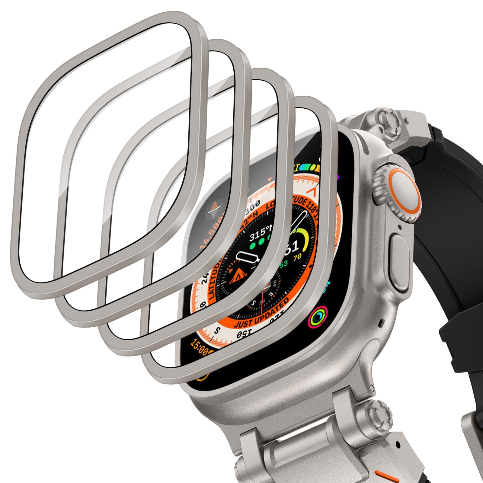 Smartwatch Watches Gift For Men - Gehäuse aus Aluminiumlegierung + gehärtetes Glas
