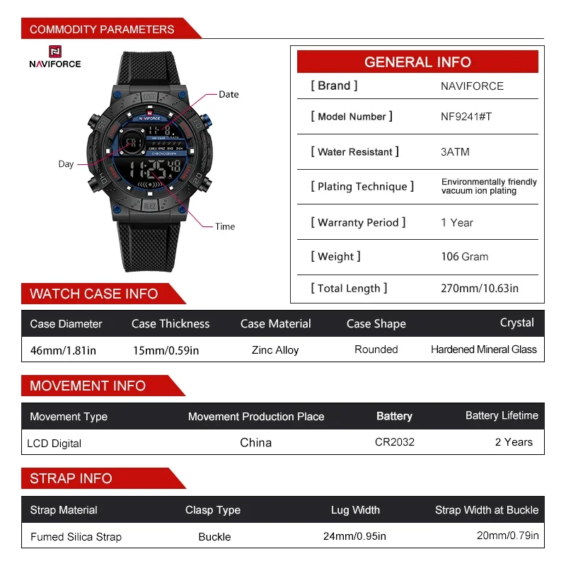 NAVIFORCE Neue LCD Digital Spo – Watch Display Pillow Bewertung und Preis